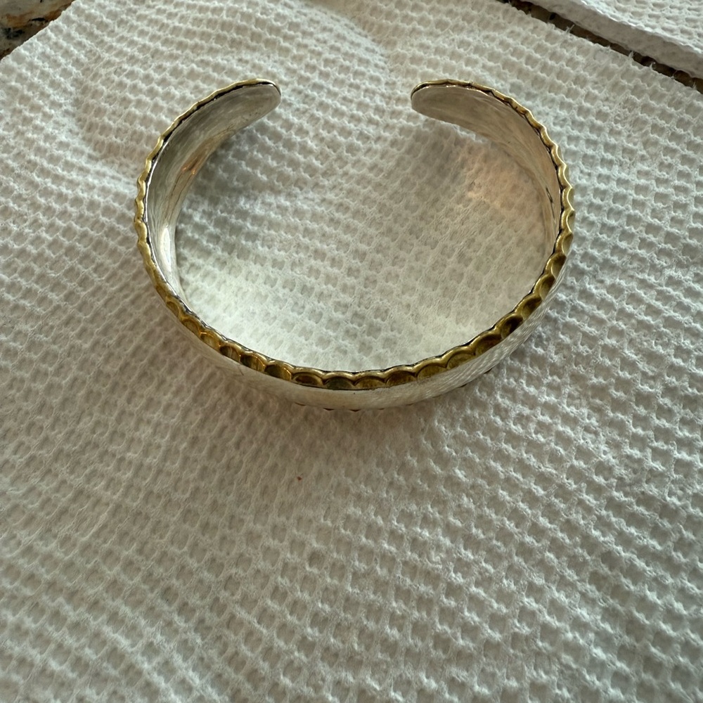 Made in Mexico Elegant Gold-Toned Cuff Bracelet